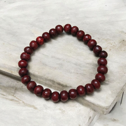Lab Certified Natural Red Sandalwood Bracelet for Meditation, Healing & Spiritual Use