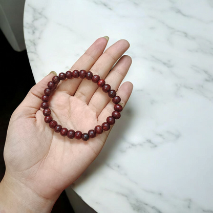 Lab Certified Natural Red Sandalwood Bracelet for Meditation, Healing & Spiritual Use
