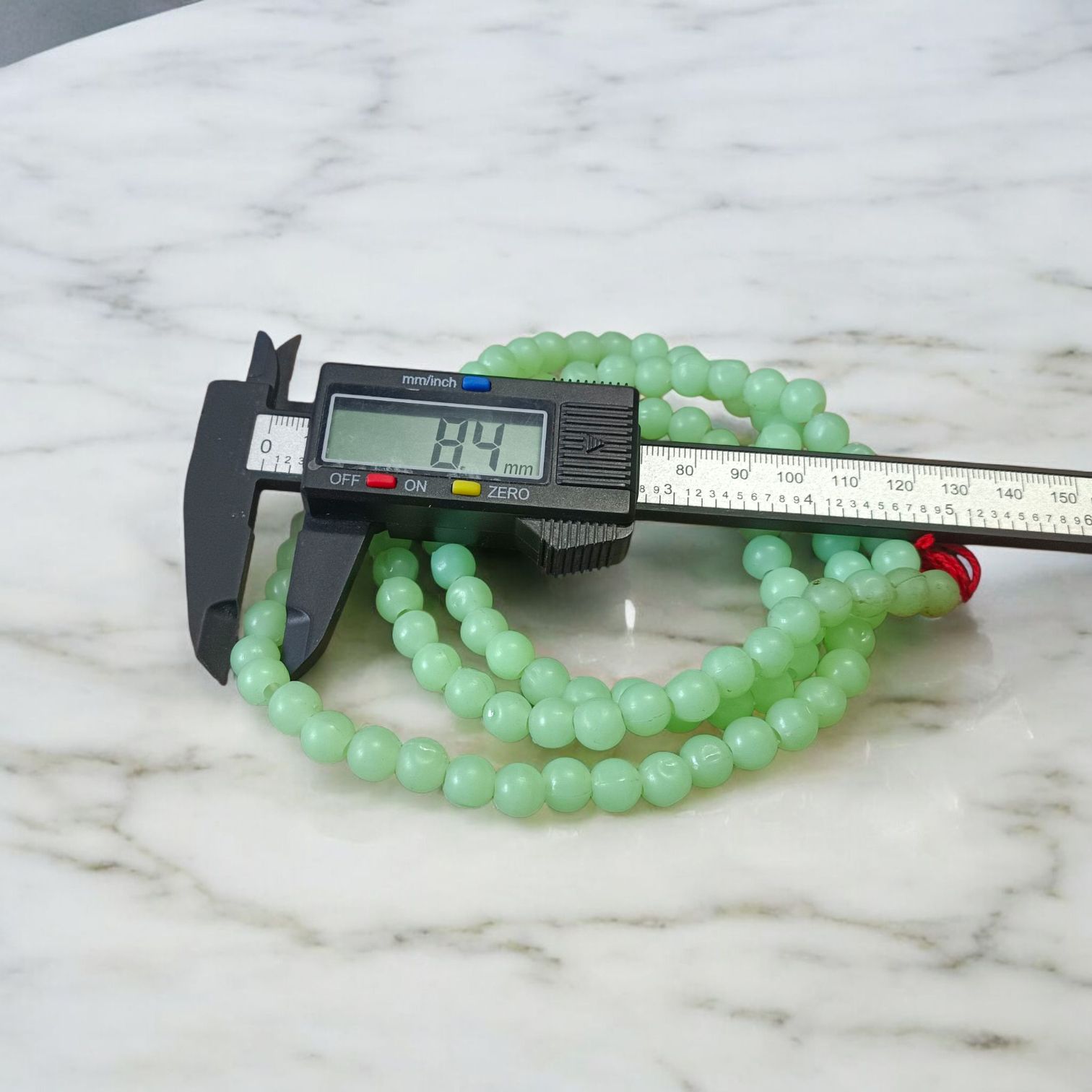 Lab certified Green Moti Mala with 108+1 beads for meditation, Japa, and emotional healing