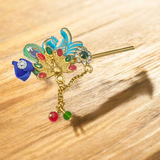 Laddu Gopal Bansuri with peacock design and zircon embellishments, heavy and decorative for Krishna idol.
