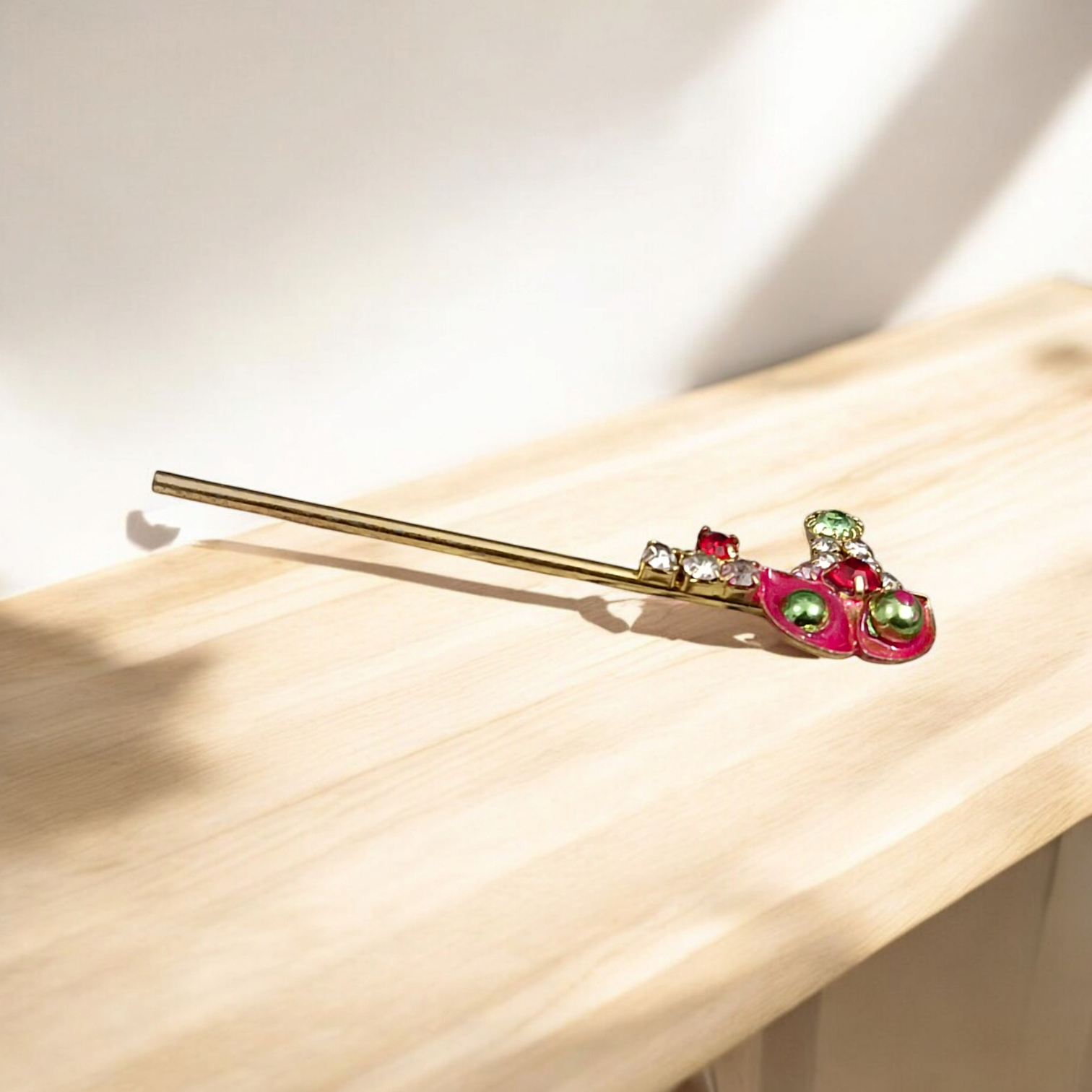 Laddu Gopal Bansuri with zircon design, perfect for Janmashtami and Radha Ashtami celebrations.