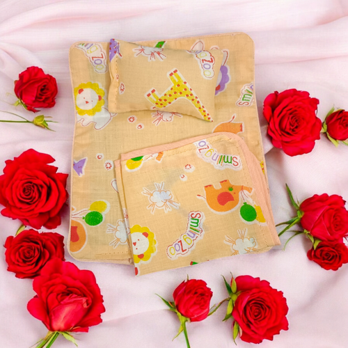 Laddu Gopal Bedsheet with Pillow & Blanket | 7x6 Inch | Krishna Comfort – Gurupujan