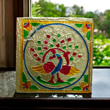 Laddu Gopal Chowki with an elegant design, perfect for Krishna idol and pooja room decoration.