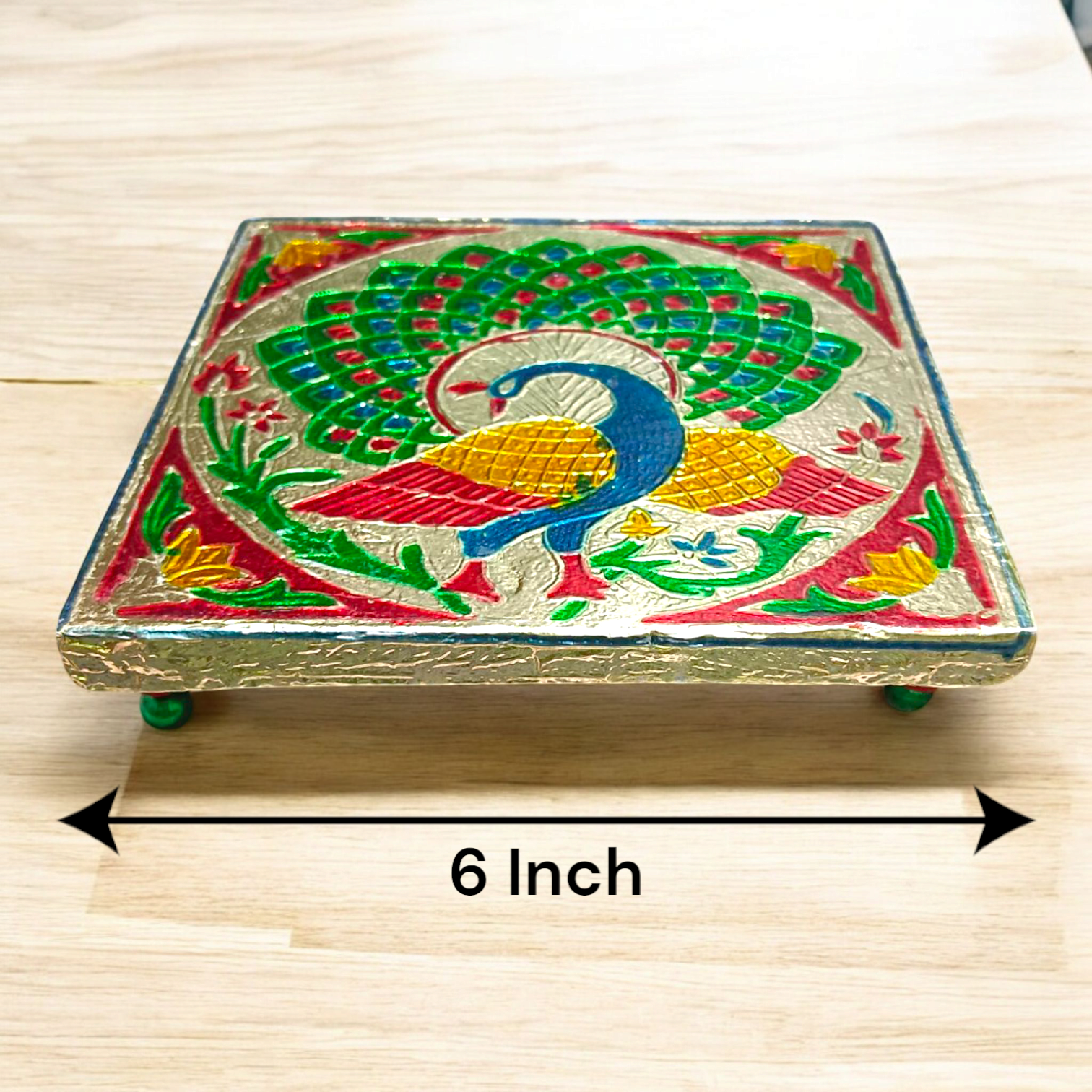 Laddu Gopal Chowki with an elegant design, perfect for Krishna idol and pooja room decoration.