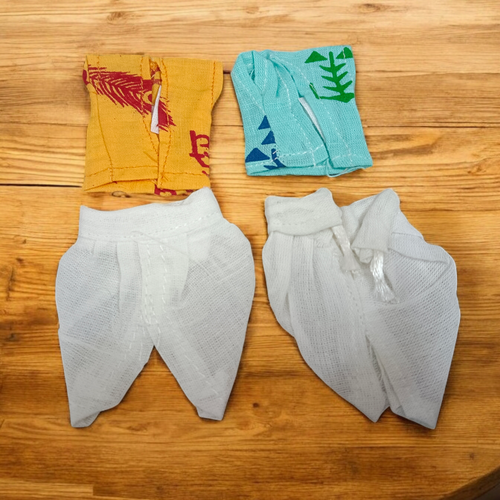 Laddu Gopal Cotton Dhoti Kurta Summer Set of 2 | Size 0-2 No. – Gurupujan