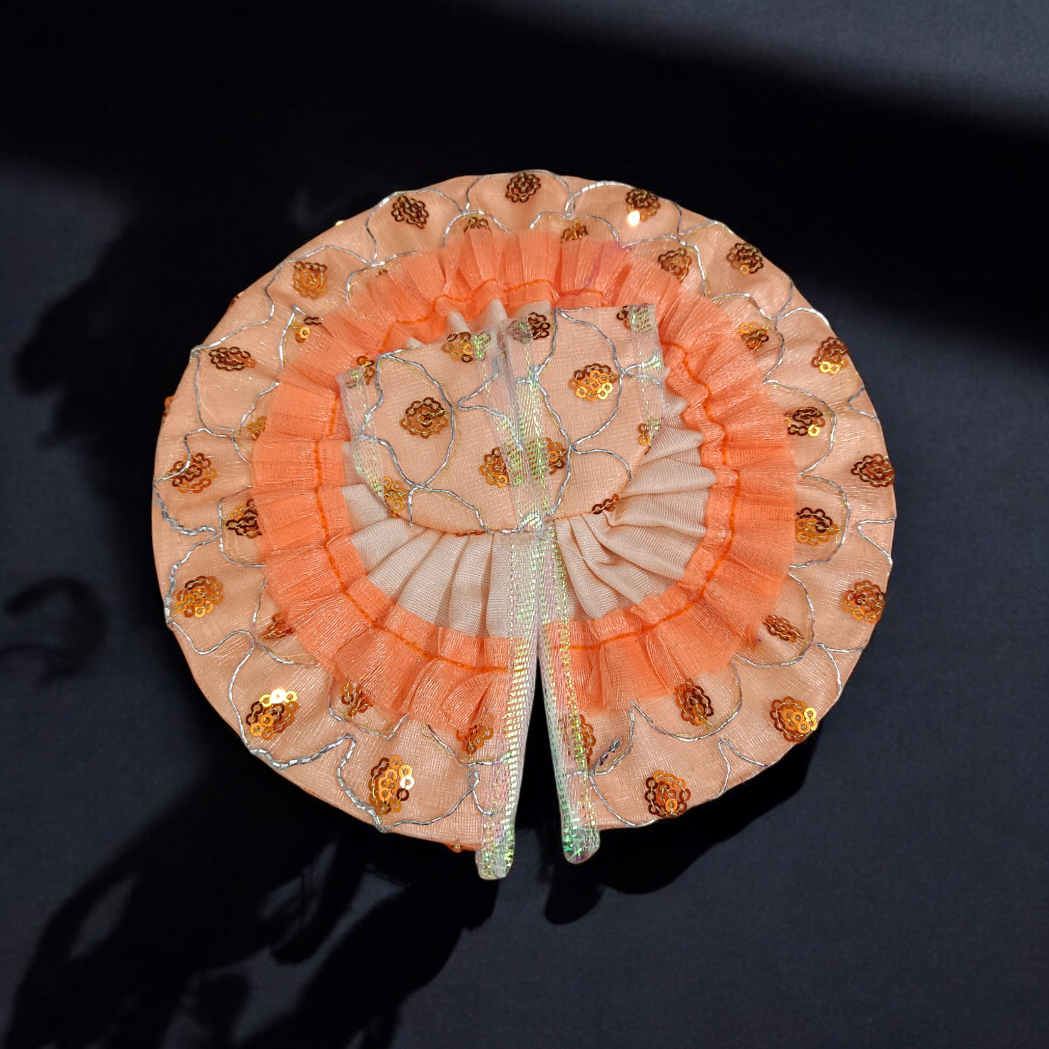 Laddu Gopal Dress in beautiful satin with net detailing, Size 3 No., perfect for special occasions and festive pooja ceremonies.