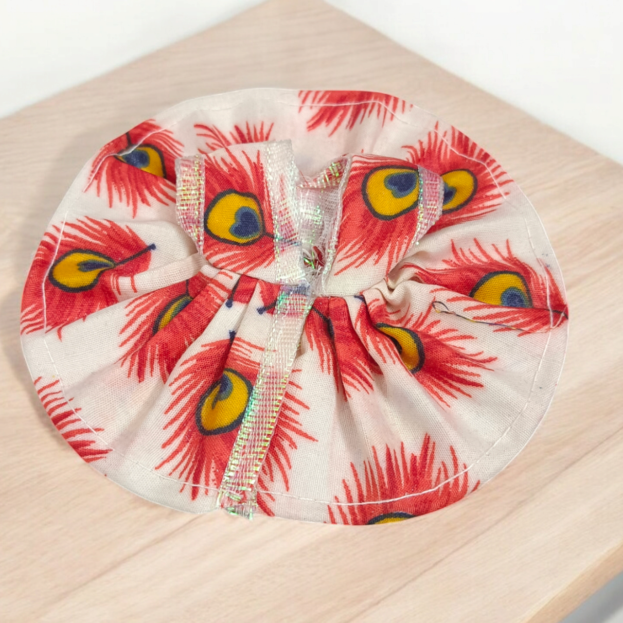 Laddu Gopal Dress made of soft cotton, Size 1 No., perfect for daily worship and pooja ceremonies.