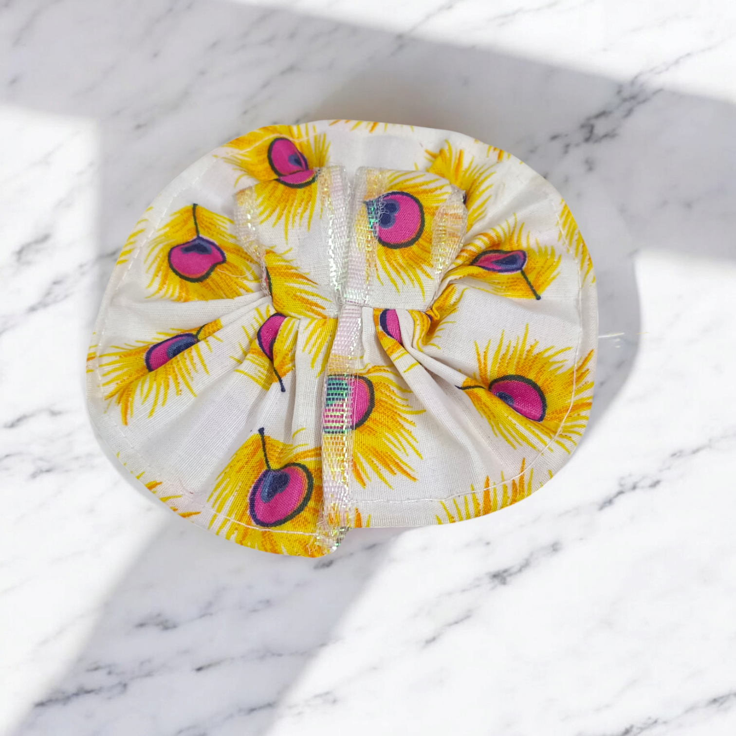 Laddu Gopal Dress made of soft cotton, Size 1 No., perfect for daily worship and pooja ceremonies.