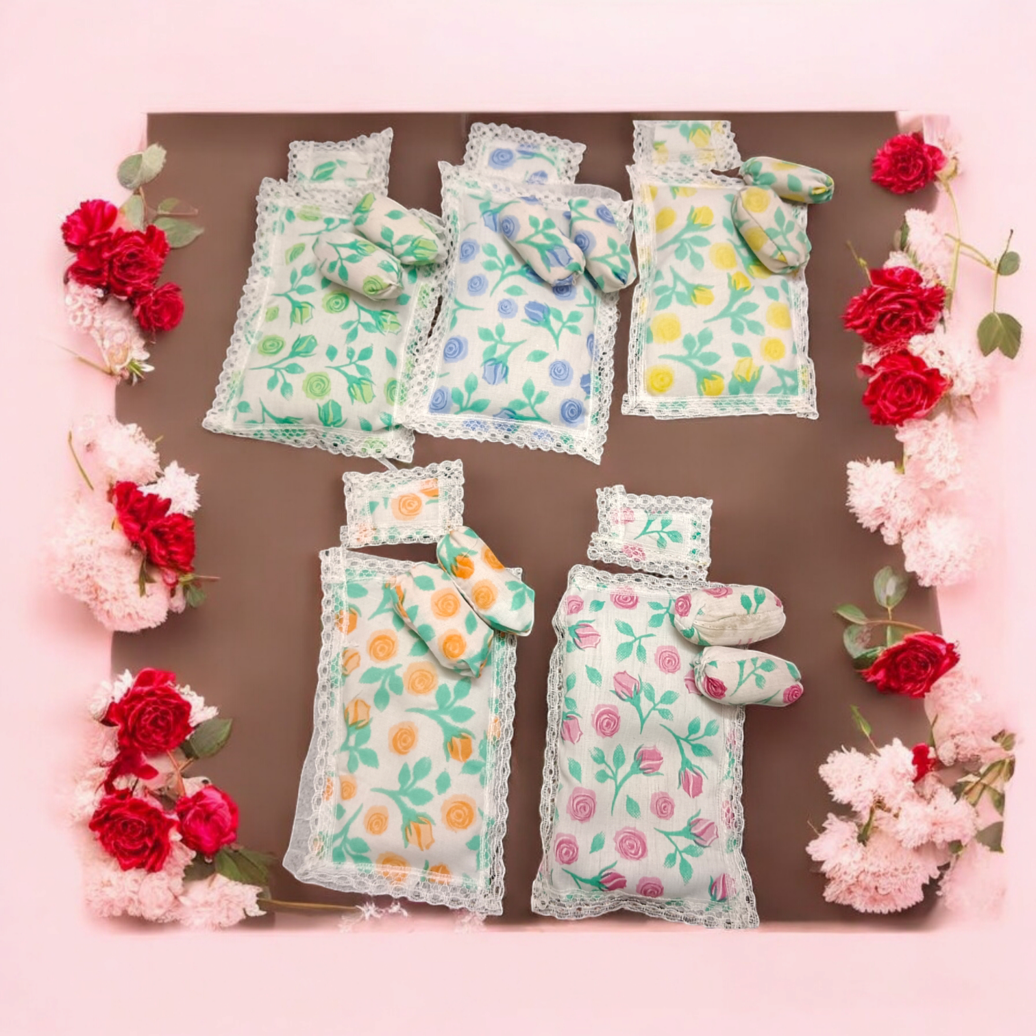 Laddu Gopal Gaddi Pillow Set | Suitable for 0-3 No. Laddu Gopal | Krishna Comfortable Aasan