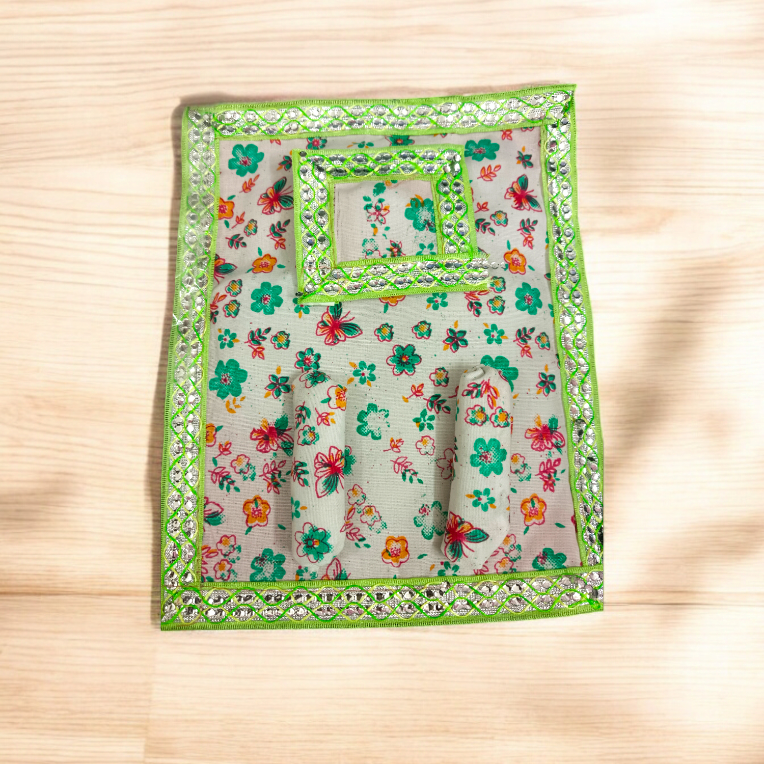 Laddu Gopal Gaddi Pillow Set | Suitable for 0-5 No. Laddu Gopal | Krishna Comfortable Aasan 