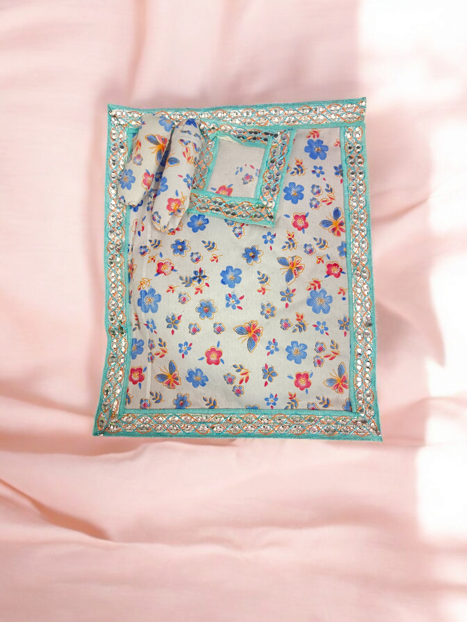 Laddu Gopal Gaddi Pillow Set | Suitable for 0-5 No. Laddu Gopal | Krishna Comfortable Aasan