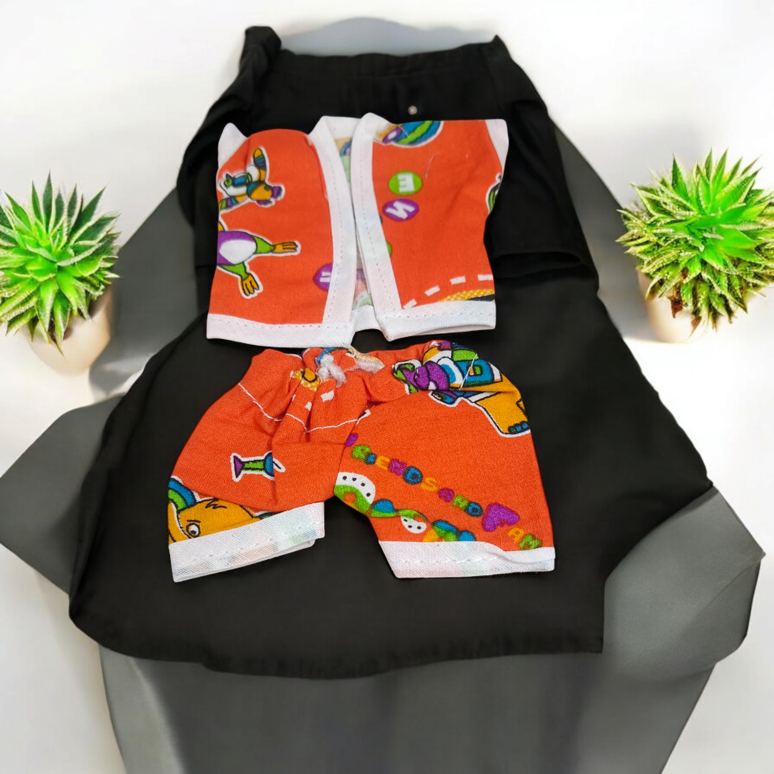 Laddu Gopal Ji dressed in soft cotton night suits, colorful and elegant design