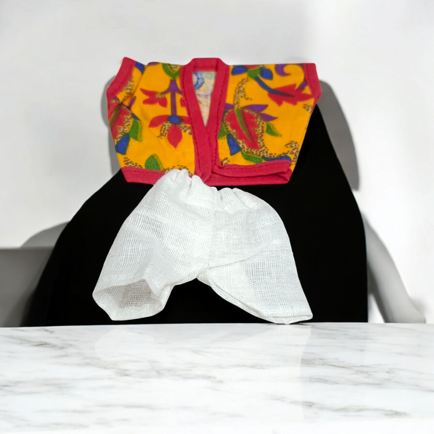 Laddu Gopal Ji dressed in soft cotton night suits, colorful and elegant design