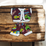 Laddu Gopal Ji dressed in soft cotton night suits, colorful and elegant design