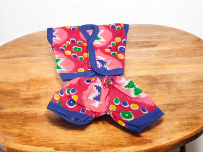 Laddu Gopal Ji dressed in soft cotton night suits, colorful and elegant design