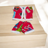 Laddu Gopal Ji dressed in soft cotton night suits, colorful and elegant design