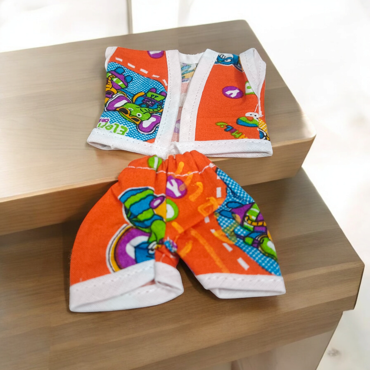 Laddu Gopal Ji dressed in soft cotton night suits, colorful and elegant design