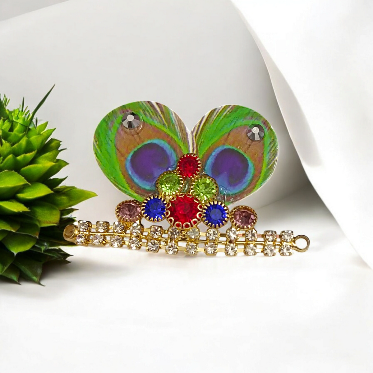 Laddu Gopal Morpankh Mukut | Peacock Design