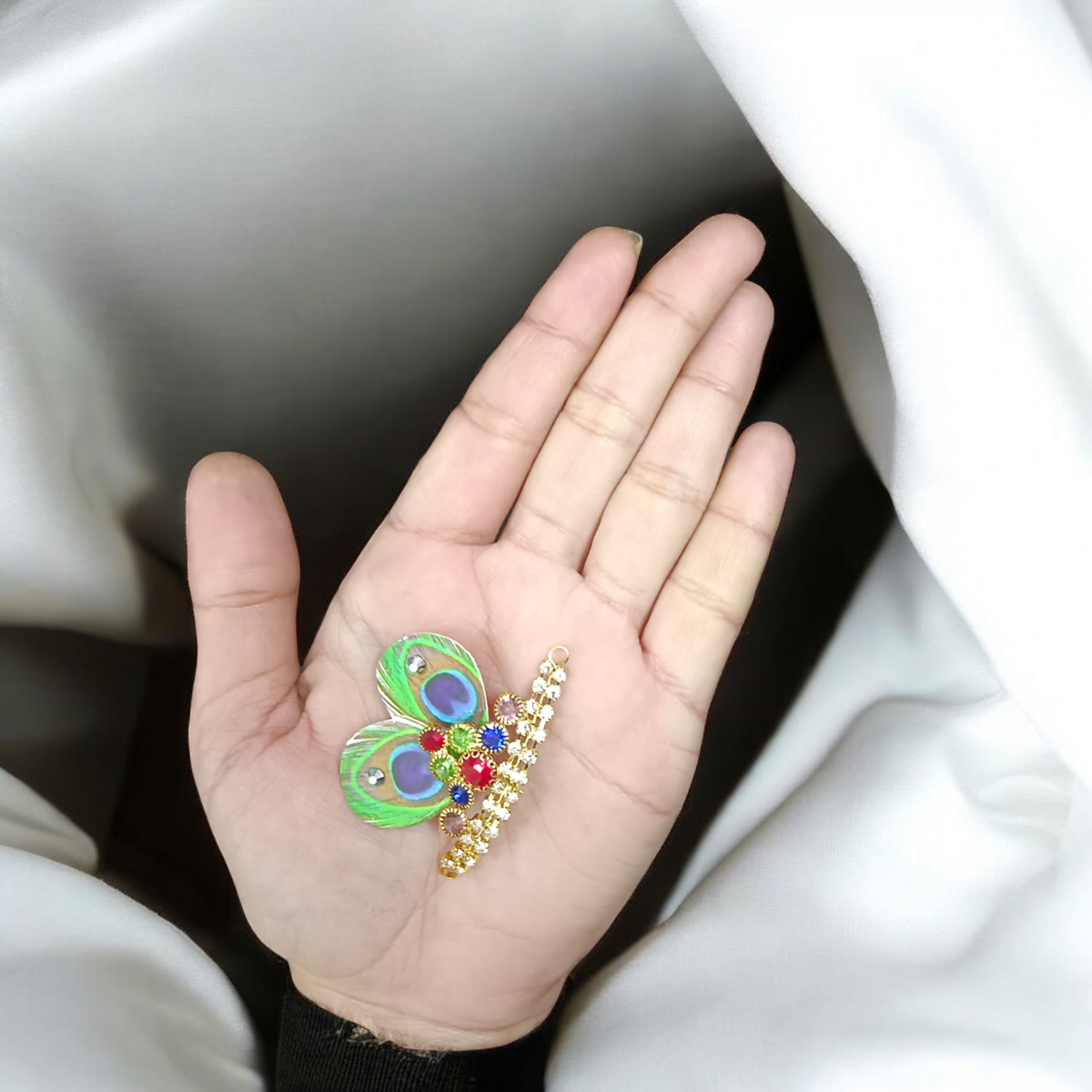 Laddu Gopal Morpankh Mukut | Peacock Design

