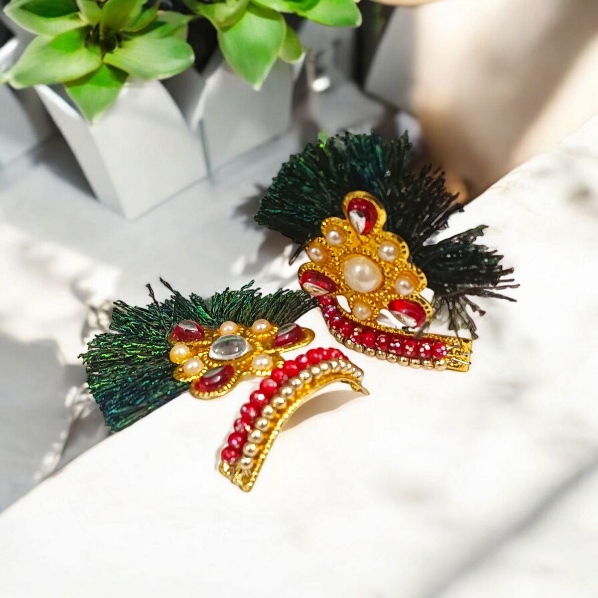 Laddu Gopal Mukut - Elegant Crown for Bal Gopal


