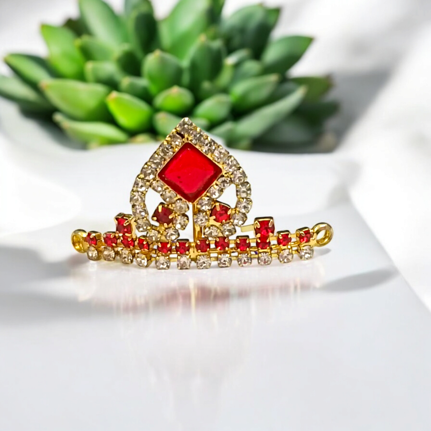 Laddu Gopal Mukut with Zircon Design | Laddu Gopal Crown | Adjustable Design