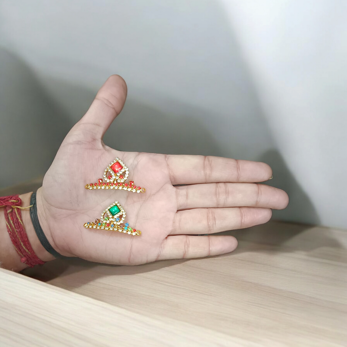 Laddu Gopal Mukut with Zircon Design | Laddu Gopal Crown | Adjustable Design