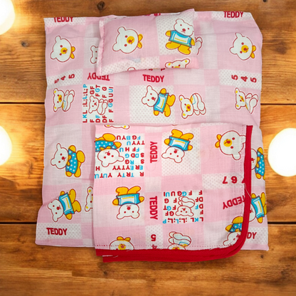 Laddu Gopal Puffed Bedsheet With Pillow and Blanket | Suitable for 0-4 No. Krishna Comfortable Bedsheet