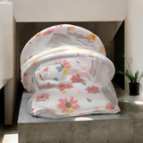 Laddu Gopal comfortable bed with mosquito net and three soft pillows, ideal for idols of size 0-4 No.