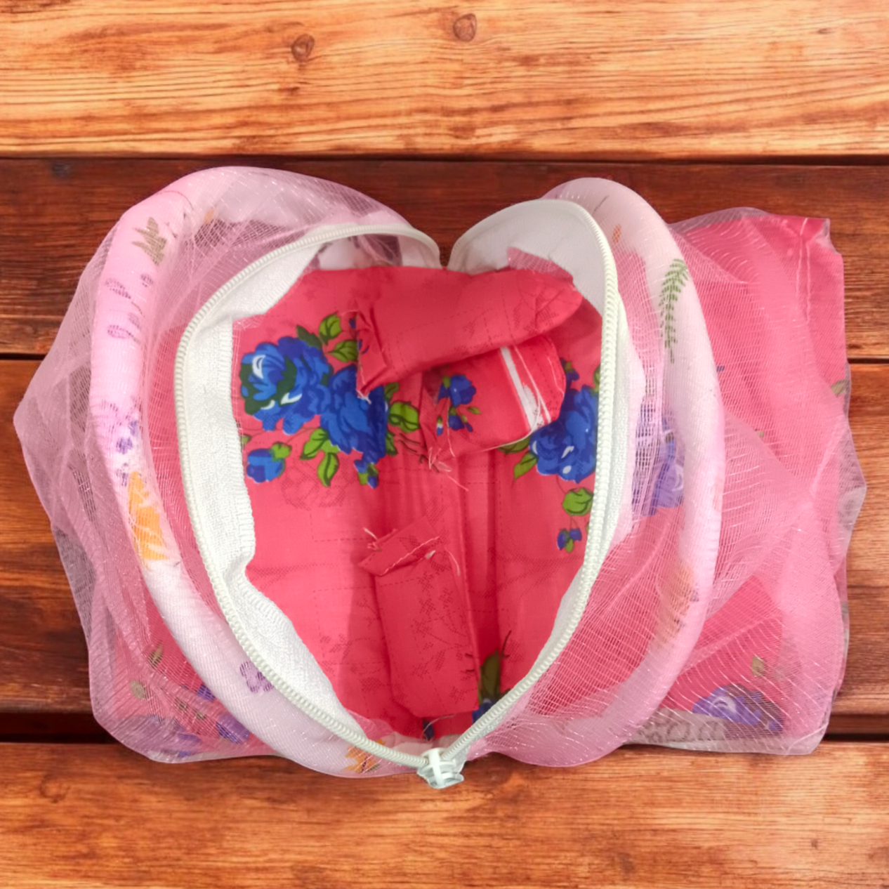 Laddu Gopal comfortable bed with mosquito net and three soft pillows, ideal for idols of size 0-4 No.