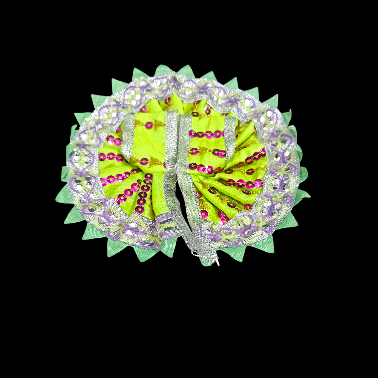 Laddu Gopal dress designed for Size 1 No. idol, perfect for adorning Lord Krishna during religious ceremonies and festivals.