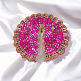 Laddu Gopal dress with beautiful embroidery design, perfect for adorning Lord Krishna idol during functions, festivals, and religious ceremonies.