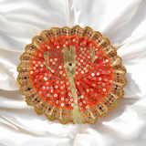 Laddu Gopal dress with beautiful embroidery design, perfect for adorning Lord Krishna idol during functions, festivals, and religious ceremonies.