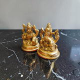 Lakshmi Ganesh Brass Murti for Home Temple, Wealth Prosperity Puja Idol Brass Statue