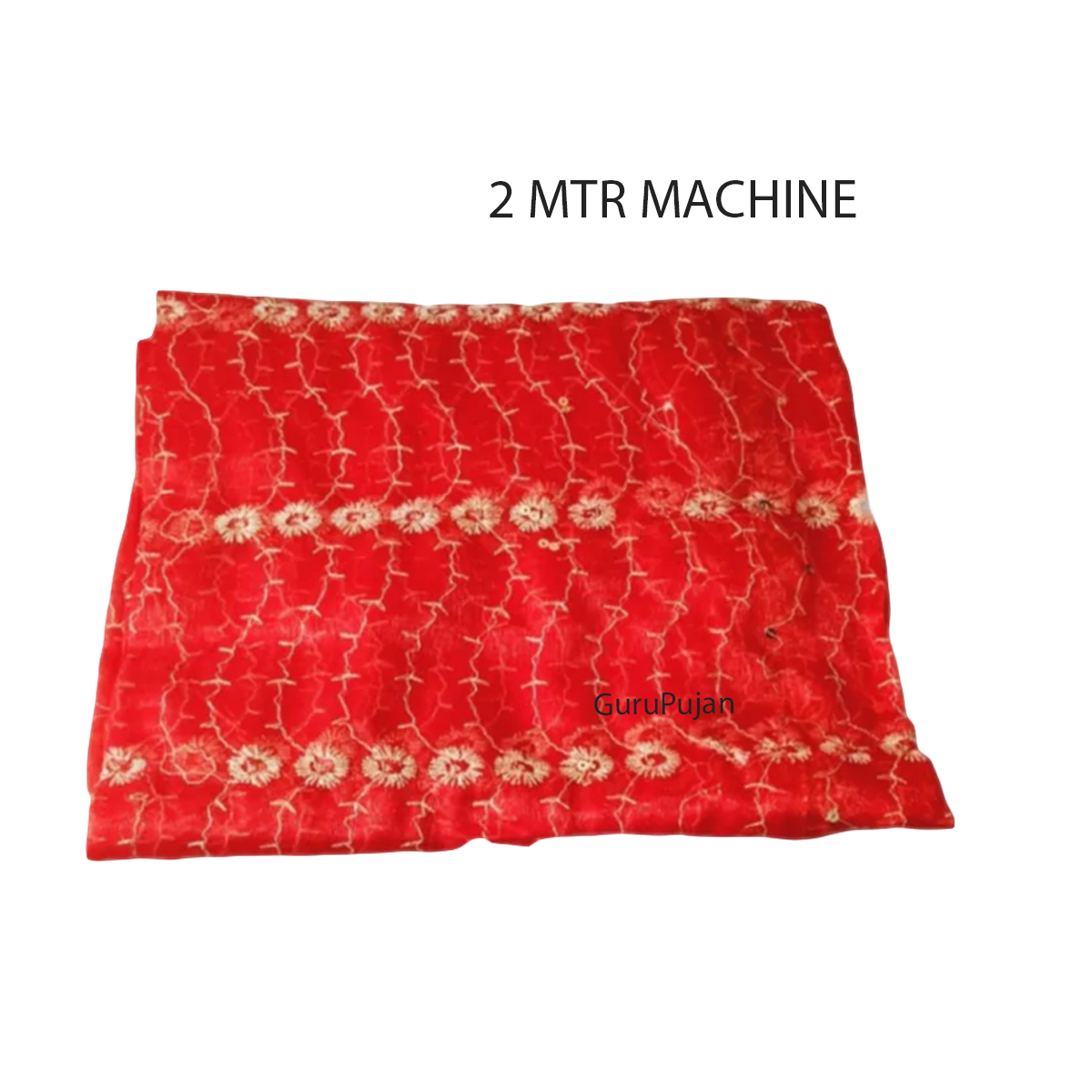Lal Chunni (Mata Rani Red Chuniri), 2 meters long, used for adorning Mata Rani idols during Durga Puja, Navratri, and other religious pujas.
