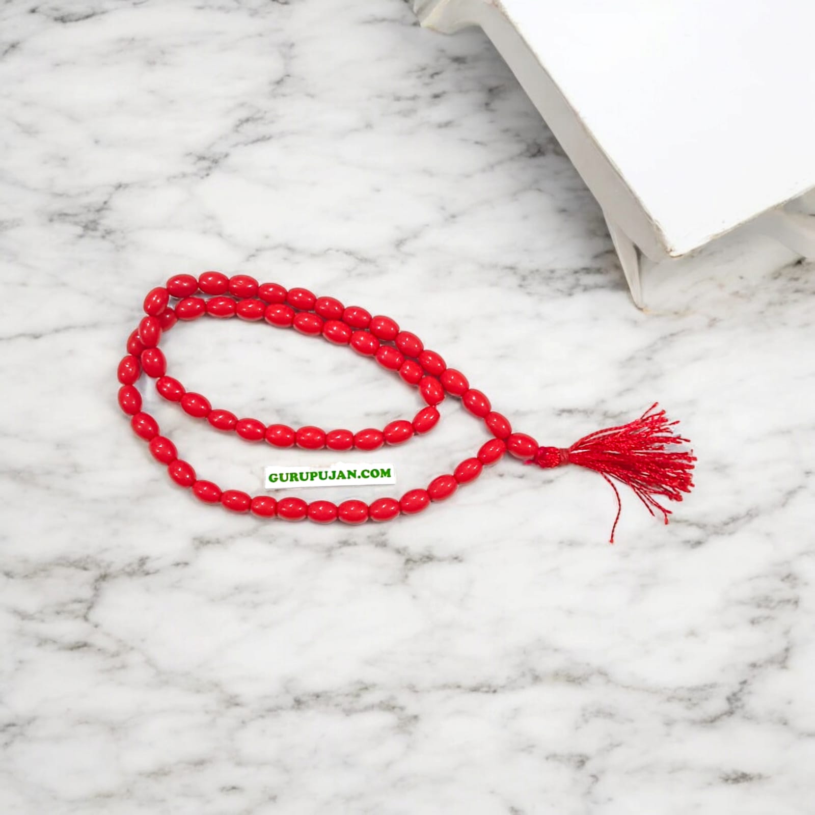 Lal Moonga Mala 54+1 beads made from original Red Coral, lab certified, 8MM beads perfect for chanting mantras and spiritual wear.