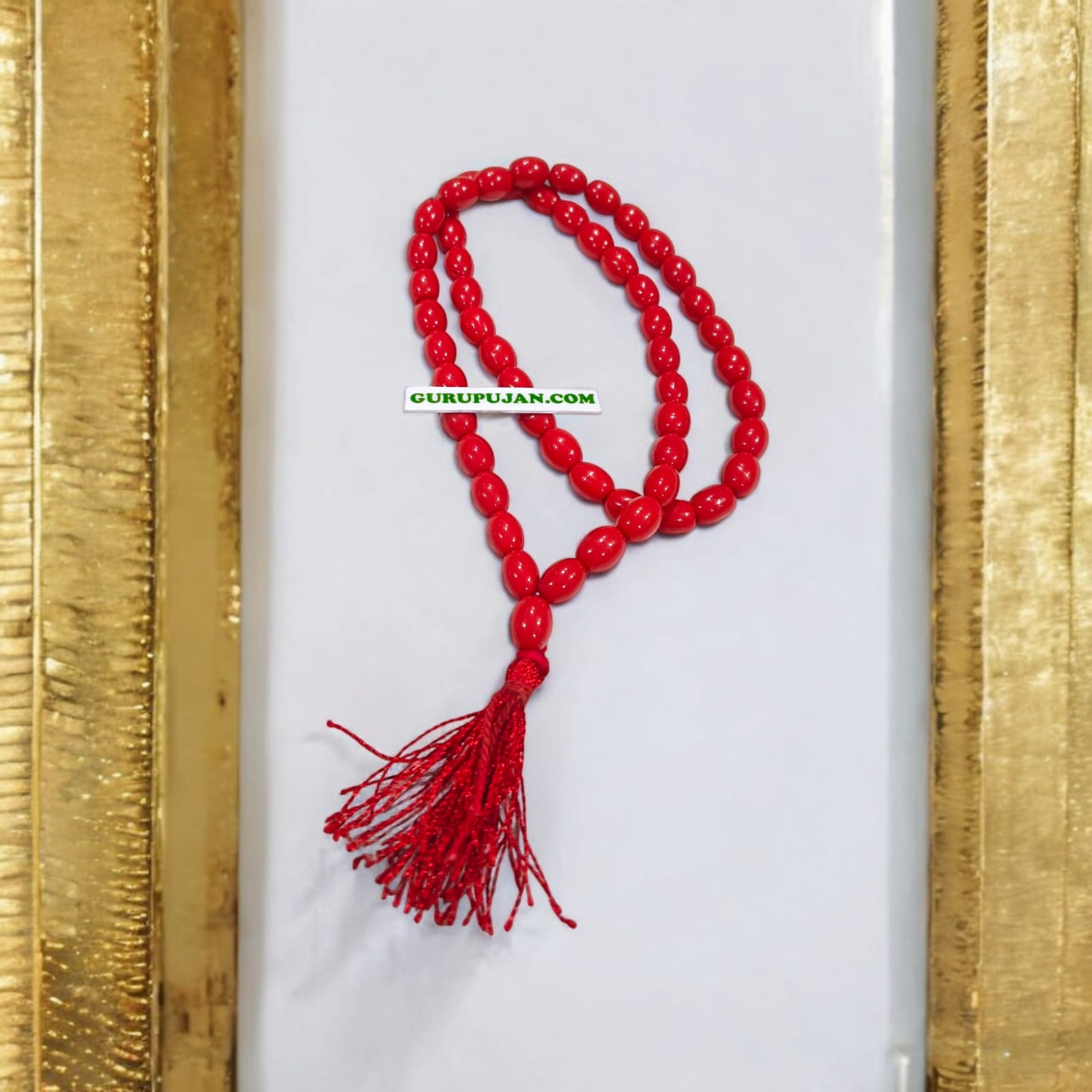 Lal Moonga Mala 54+1 beads made from original Red Coral, lab certified, 8MM beads perfect for chanting mantras and spiritual wear.