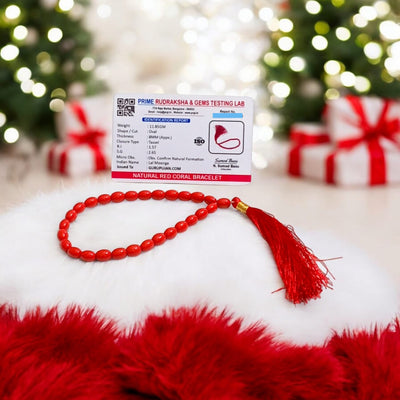 Lal Moonga Mala 8MM - Red Coral 27+1 & 108+1 Beads | Lab Certified | Gurupujan