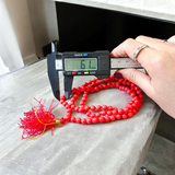 Lal Moonga (Red Coral) Mala with 108+1 certified natural beads, ideal for Mangal Dosha remedies, meditation, and daily wear
