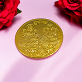Laxmi Ganesh Coin Set of 2, featuring the divine symbols of Lord Ganesh and Goddess Laxmi, crafted in premium quality metal.