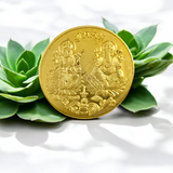 Laxmi Ganesh Coin Set of 2, featuring the divine symbols of Lord Ganesh and Goddess Laxmi, crafted in premium quality metal.