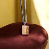 Leopard Skin Jasper Stone Pendant on a Chain - Lab Certified for Spiritual Healing and Fashion