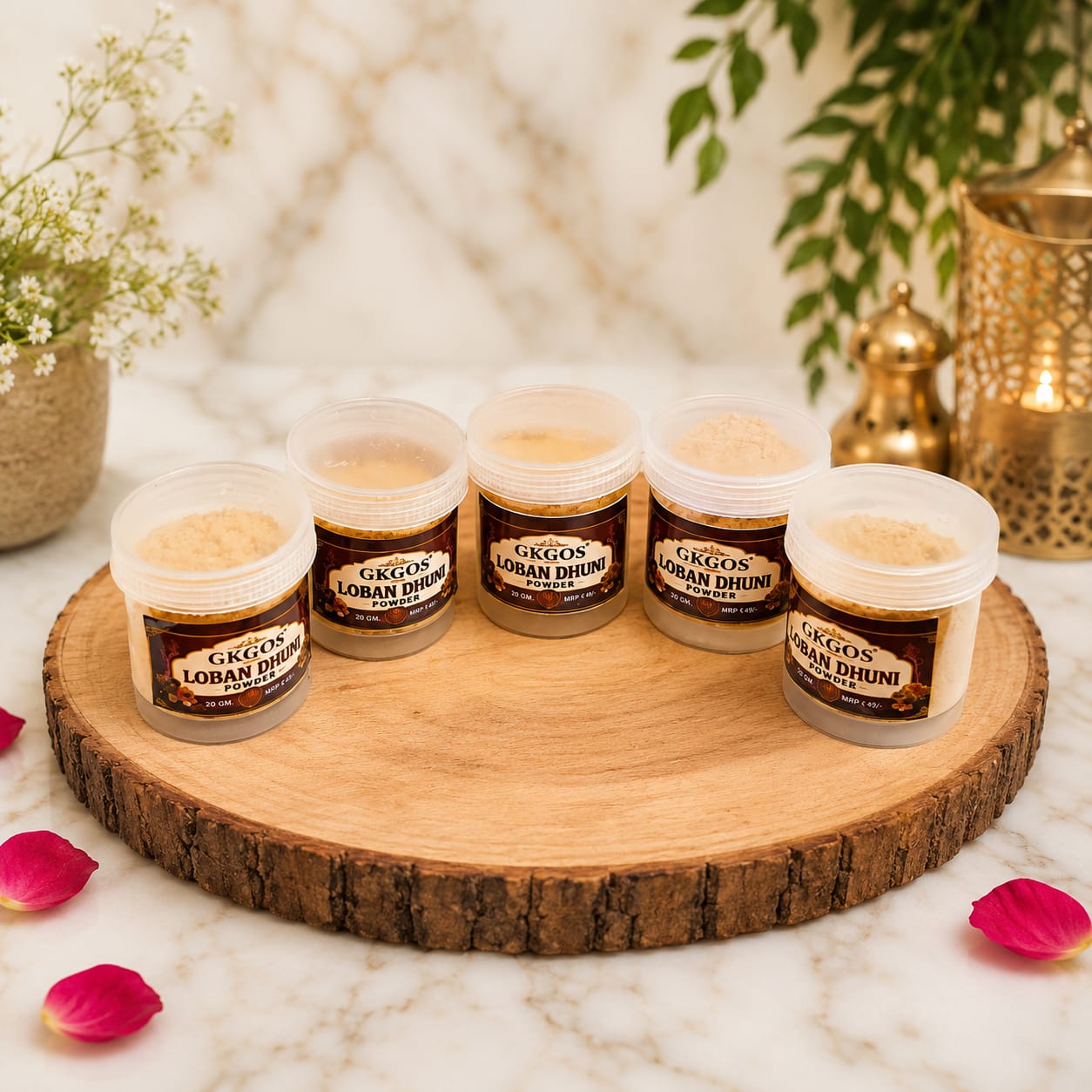 Loban Dhuni Powder Set of 5 Packs 100g Each Herbal Dhoop Havan Powder for Puja Home Fragrance