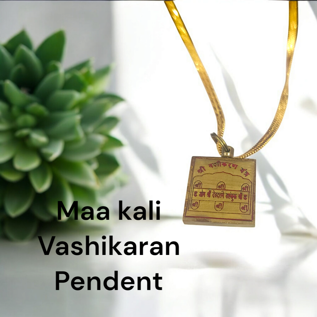 Maa Kali Vashikaran Locket featuring a powerful Vashikaran Yantra design, used for attracting success, protection, and spiritual empowerment.