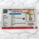 Machhmani Stone Pendent – White Machmani Pendent with Lab Certificate