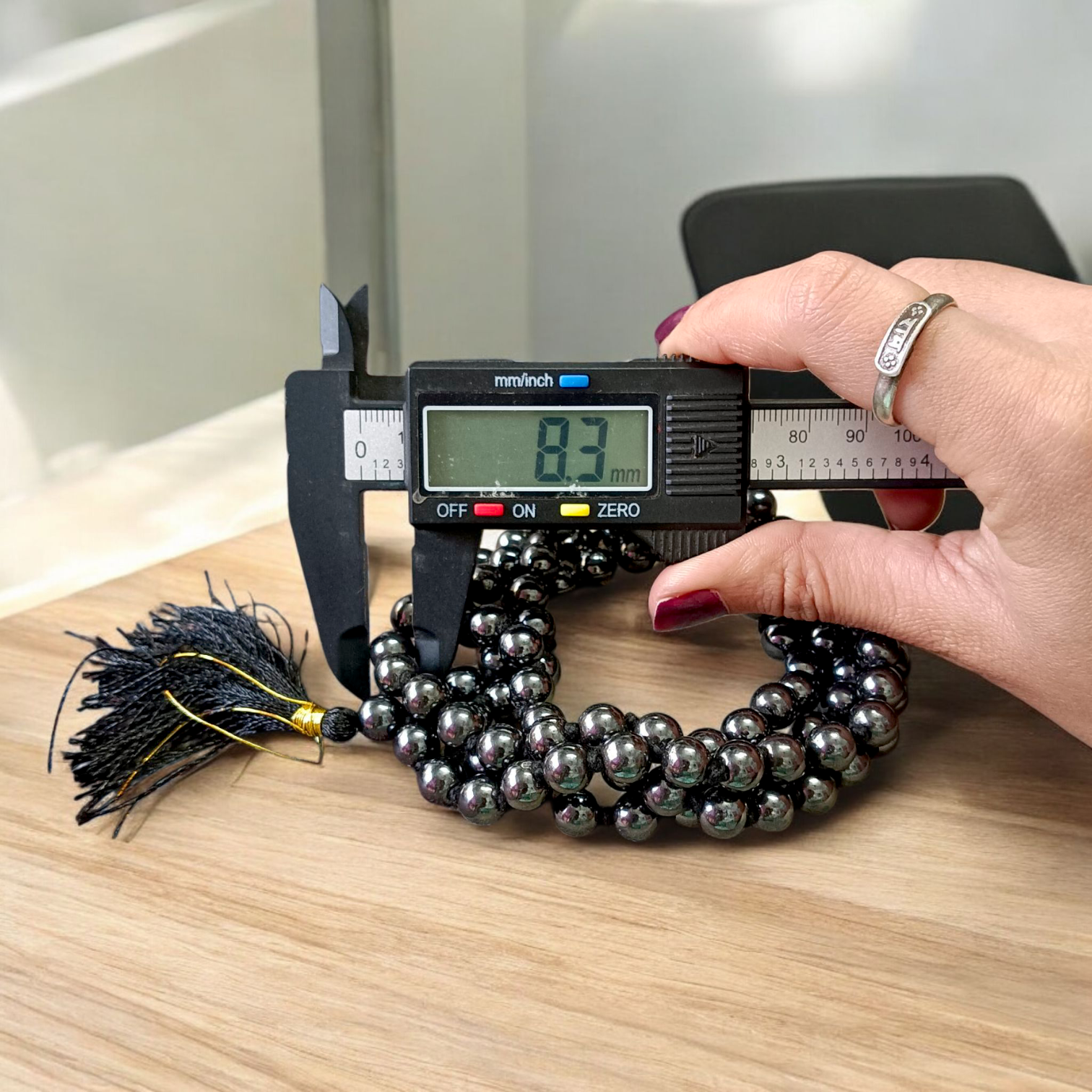 Magnet Mala with 108+1 Lab Certified Magnetic Beads (8mm), ideal for meditation, healing, and stress relief