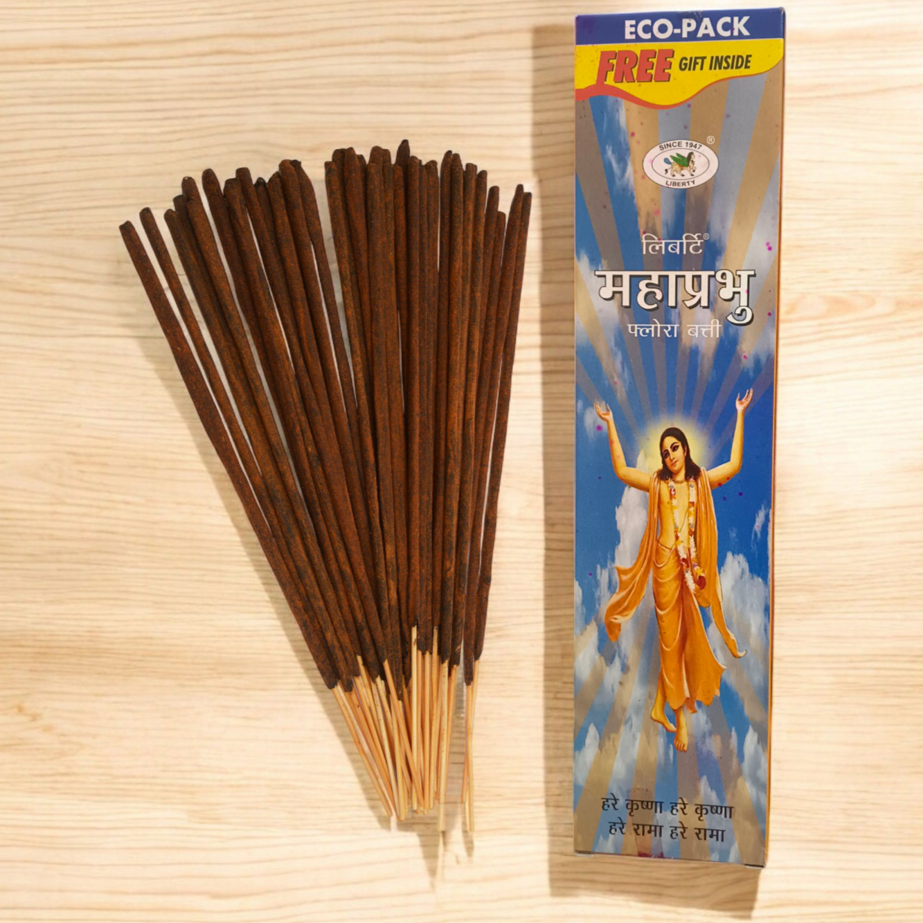Mahaprabhu Flora Bathi incense sticks in an economy pack with a soothing floral fragrance, perfect for puja, meditation, and creating a peaceful atmosphere.