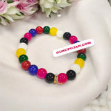 Mix Agate Bracelet with natural multicolored 8MM beads, lab certified, stretchable design, promoting positivity, balance, and protection.