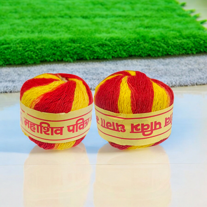 Moli Kalawa Set of 2 Sacred Cotton Threads for puja, Raksha Bandhan, and religious ceremonies.
