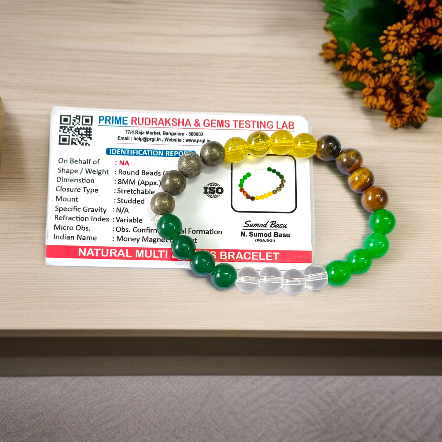 Money Magnet Bracelet with 8mm lab certified gemstones for attracting money, prosperity, and life-changing financial opportunities