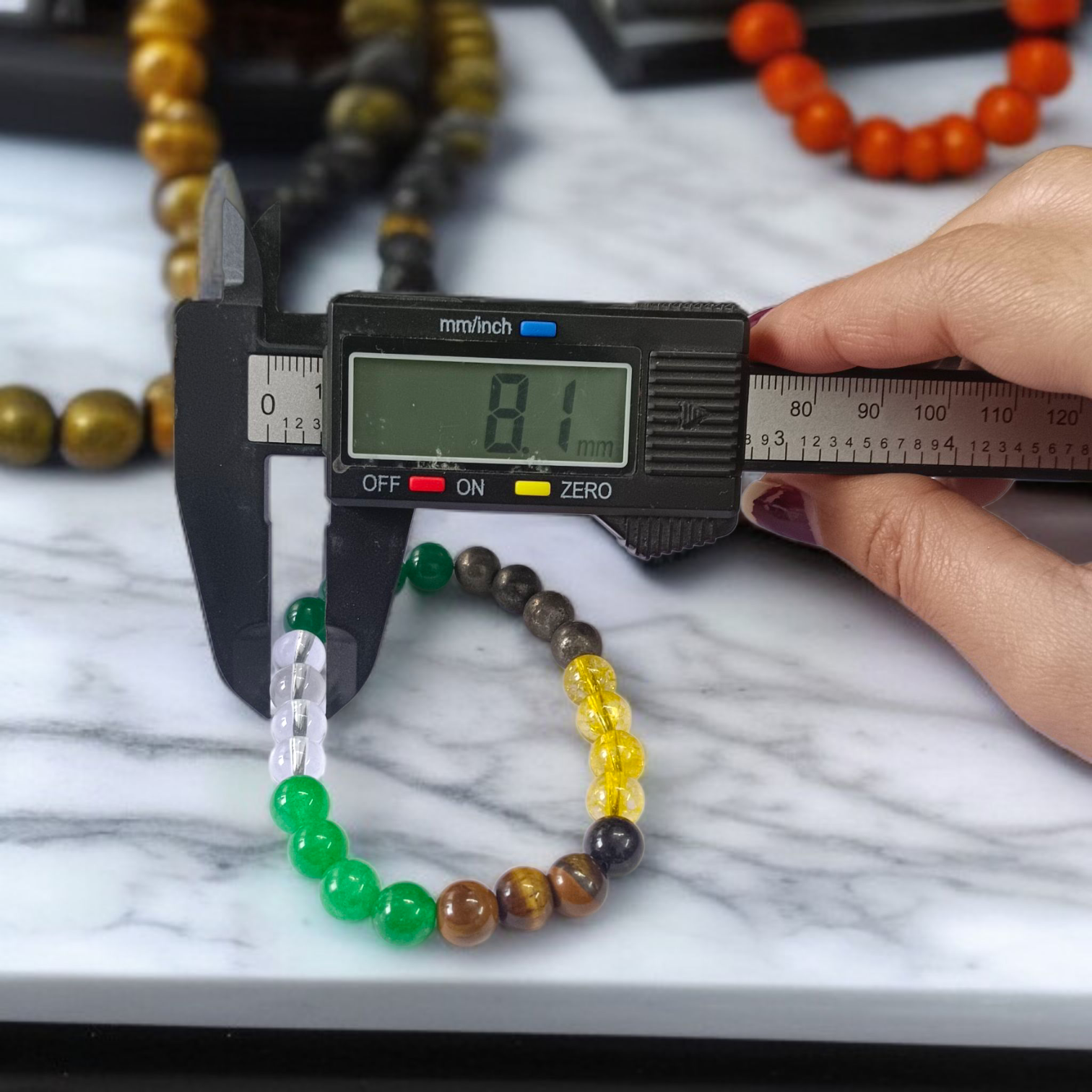 Money Magnet Bracelet with 8mm lab certified gemstones for attracting money, prosperity, and life-changing financial opportunities